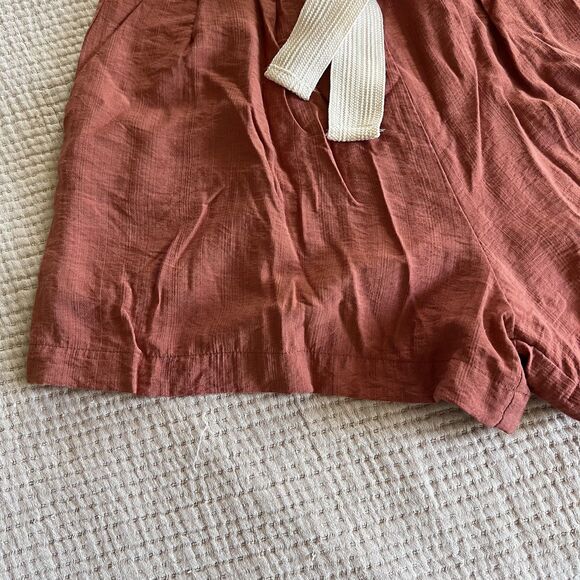 All in Favor Shorts Womens XS High Rise Paperbag Tie Waist Pockets Minimalist - Picture 4 of 13